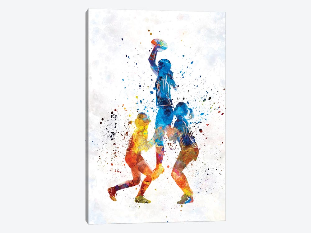 Rugby Women In Watercolor I by Paul Rommer 1-piece Canvas Art Print