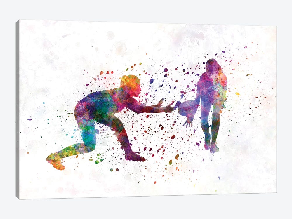 Rugby Women In Watercolor II by Paul Rommer 1-piece Canvas Art