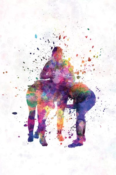 Rugby Women In Watercolor III by Paul Rommer framed canvas print