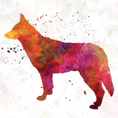 Saarloos Wolfdog In Watercolor by Paul Rommer canvas print