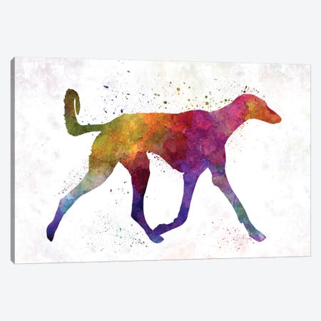 Saluki In Watercolor Canvas Print #PUR635} by Paul Rommer Canvas Wall Art