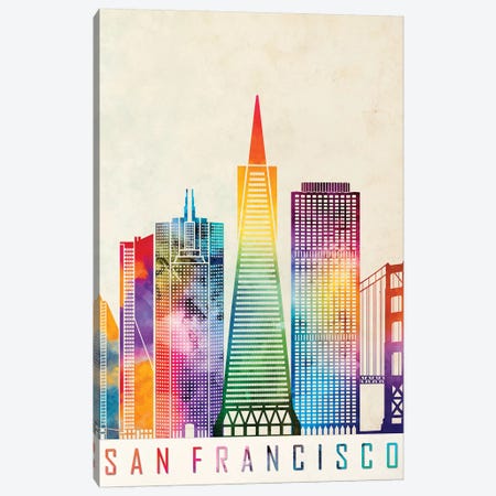 San Francisco Vintage Paul Canvas Travel Art Ca | Wall - Poster Rommer