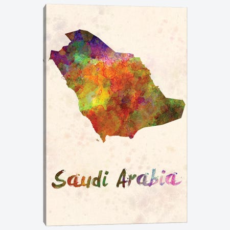 Saudi Arabia In Watercolor Canvas Print #PUR640} by Paul Rommer Canvas Art