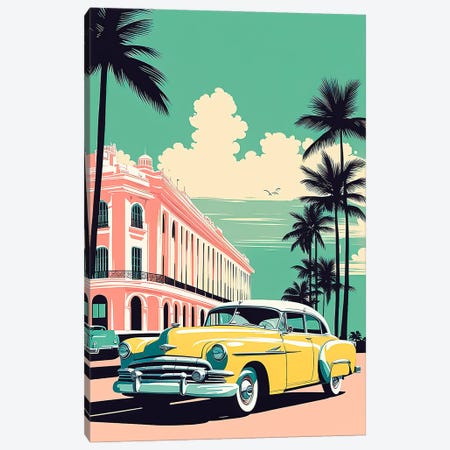 Cuba Vintage Poster Canvas Print #PUR6437} by Paul Rommer Canvas Print