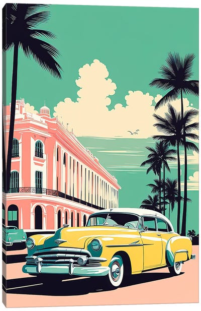 Cuba Vintage Poster Canvas Art Print - Cuba Art