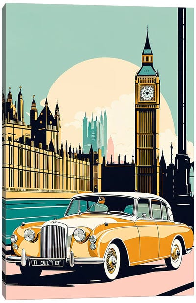London Vintage Poster Canvas Art Print - England Art
