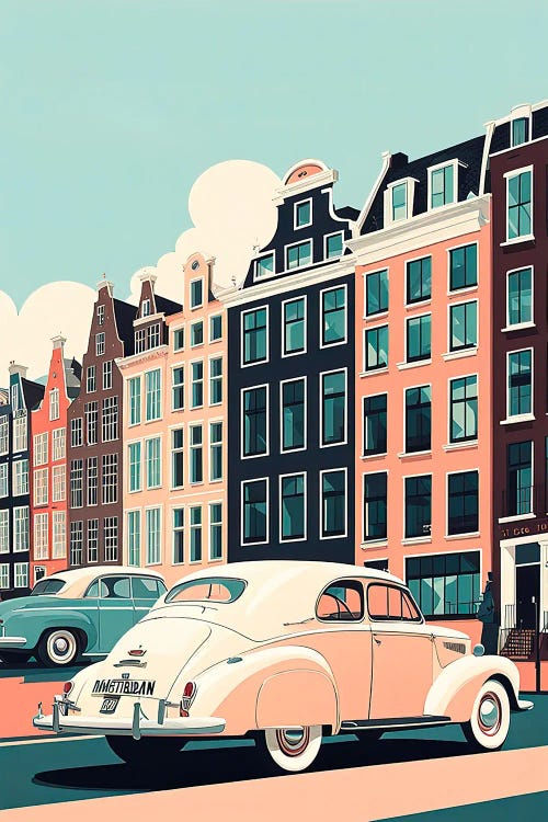 Amsterdam V2 Vintage Poster