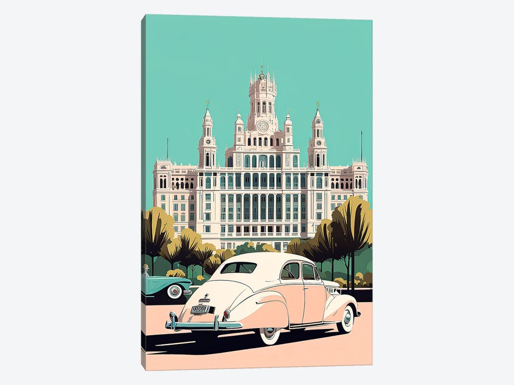 Madrid V2 Vintage Poster by Paul Rommer 1-piece Canvas Print