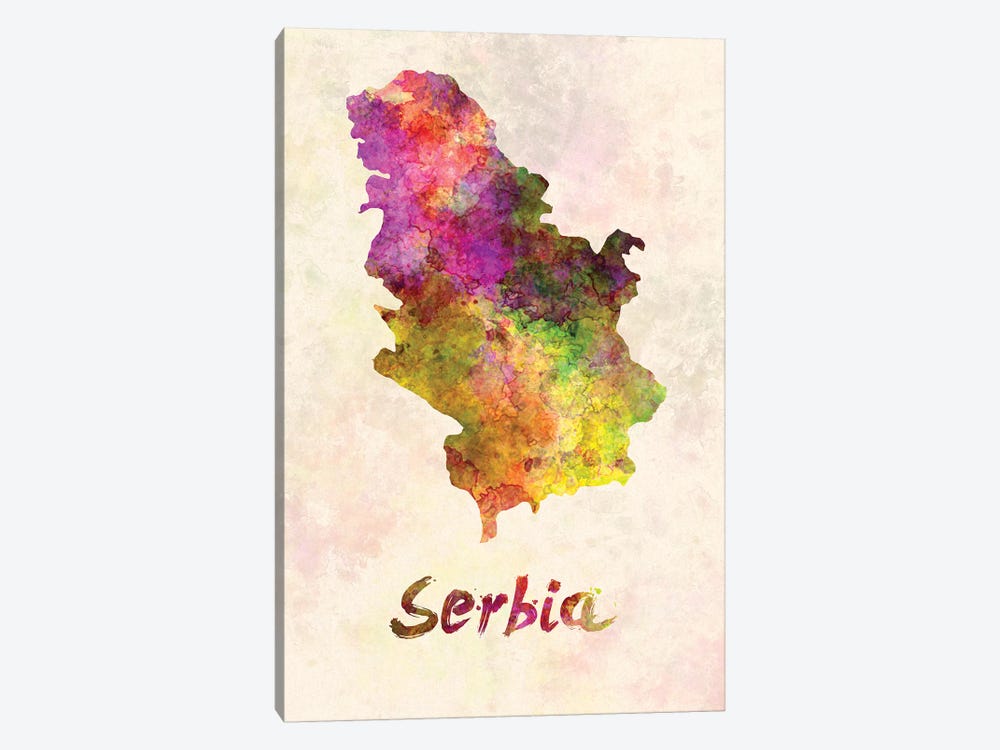 Serbia In Watercolor by Paul Rommer 1-piece Canvas Print