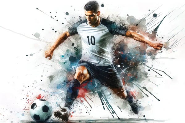 Soccer Player In Watercolor II