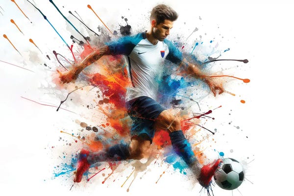 Paul Rommer: Soccer Player In Watercolor III by Paul Rommer