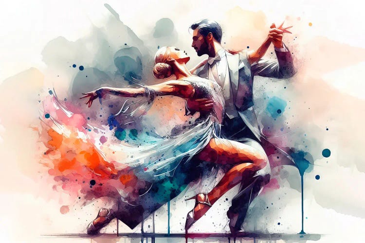 Dancing Couple In Watercolor I