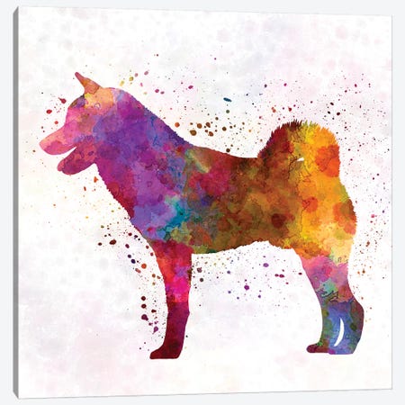 Shiba Inu In Watercolor Canvas Print #PUR653} by Paul Rommer Canvas Art Print