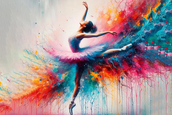 Paul Rommer: Classical Dancer In Watercolor by Paul Rommer