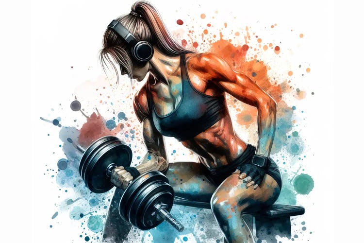 Exercise And Fitness In Watercolor. II by Paul Rommer wall art