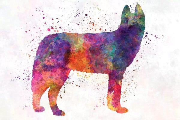 Siberian Huskies: Siberian Husky In Watercolor by Paul Rommer