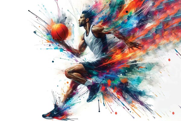Basketball Player In Watercolor IV