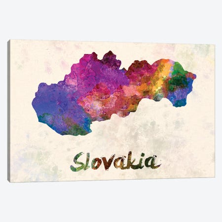 Slovakia In Watercolor Canvas Print #PUR660} by Paul Rommer Canvas Art