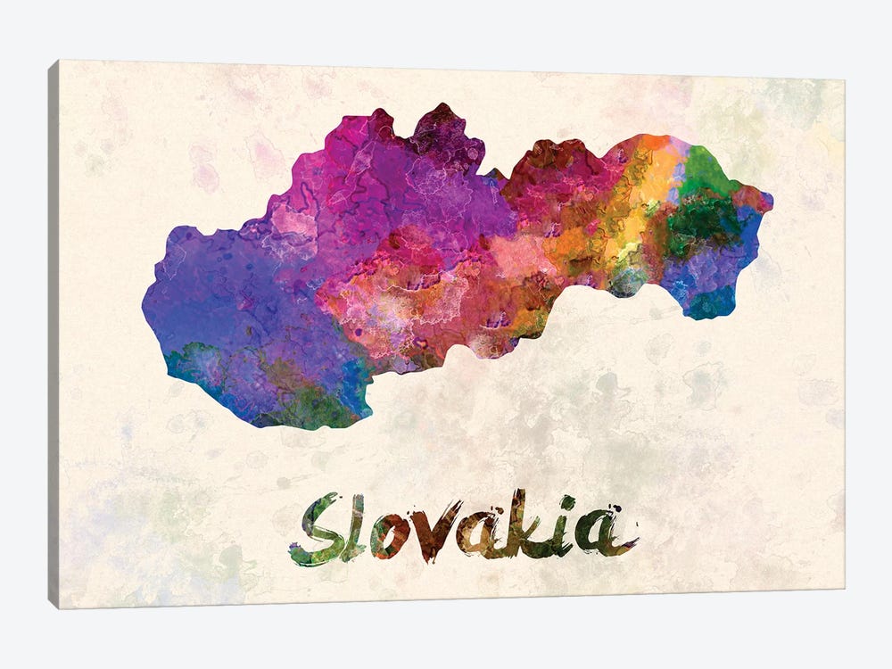 Slovakia In Watercolor by Paul Rommer 1-piece Canvas Print