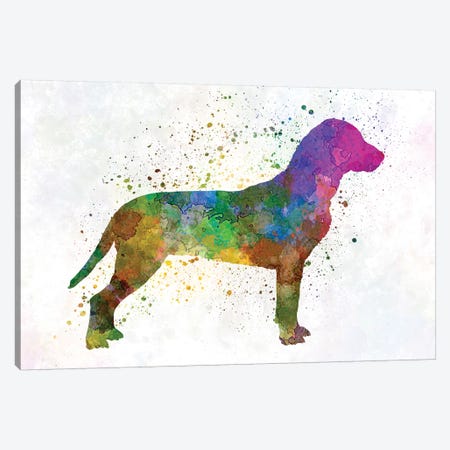 Slovakian Hound In Watercolor Canvas Print #PUR662} by Paul Rommer Canvas Wall Art