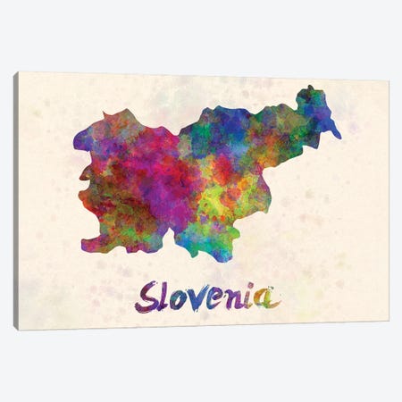 Slovenia In Watercolor Canvas Print #PUR663} by Paul Rommer Canvas Artwork
