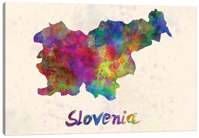 Slovenia In Watercolor Canvas Art Print - Slovenia
