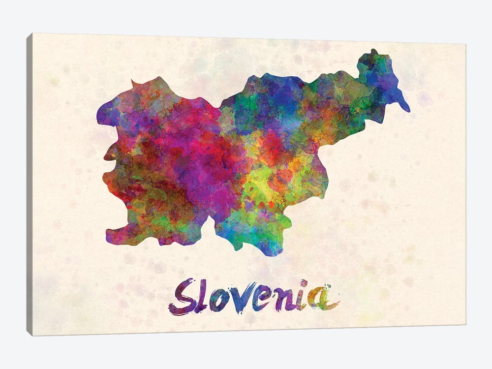 Slovenia In Watercolor by Paul Rommer 1-piece Canvas Artwork