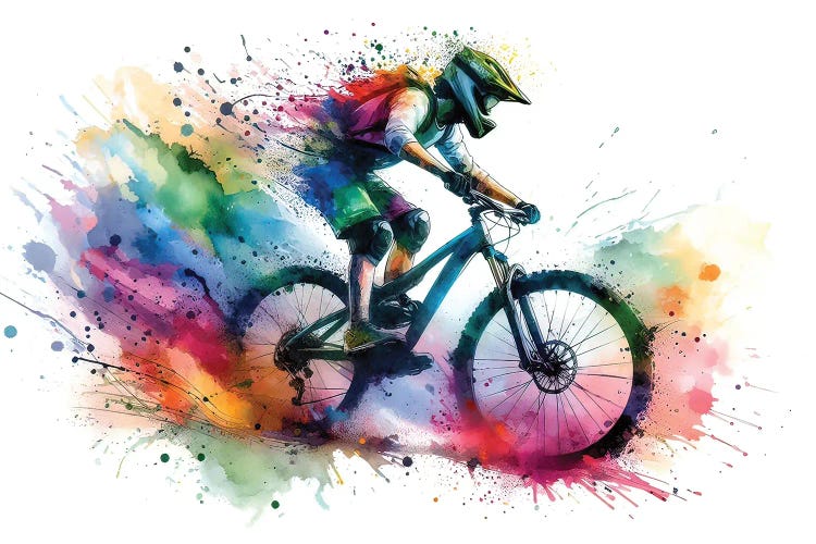 Full-Speed Downhill Mountain Biking III by Paul Rommer wall art