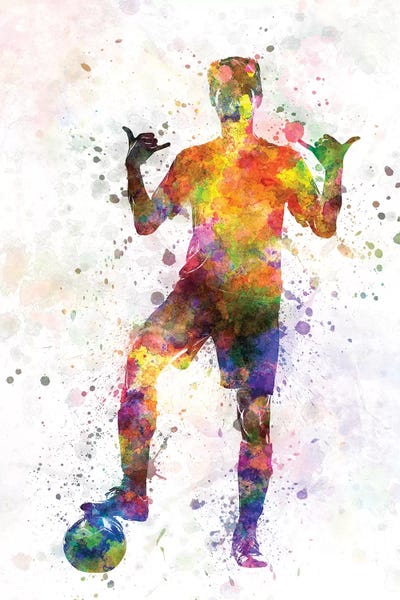 Soccer Football Player Young Man Saluting by Paul Rommer art print