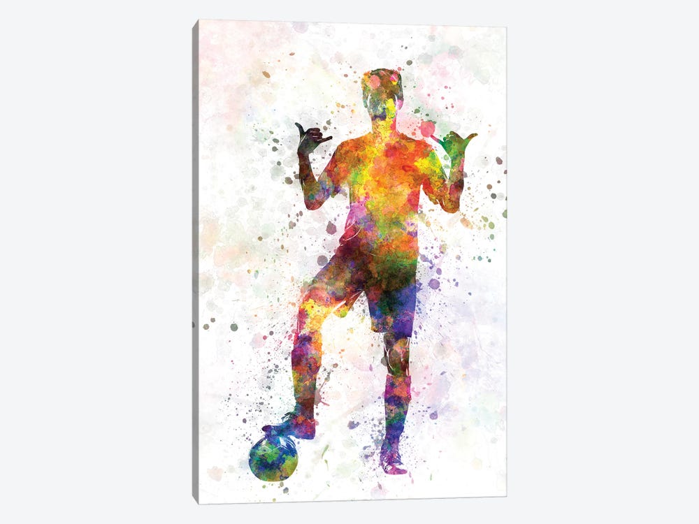 Soccer Football Player Young Man Saluting by Paul Rommer 1-piece Canvas Artwork
