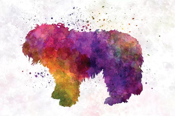 Shepherds (Herding Dogs): South Russian Shepherd Dog In Watercolor by Paul Rommer