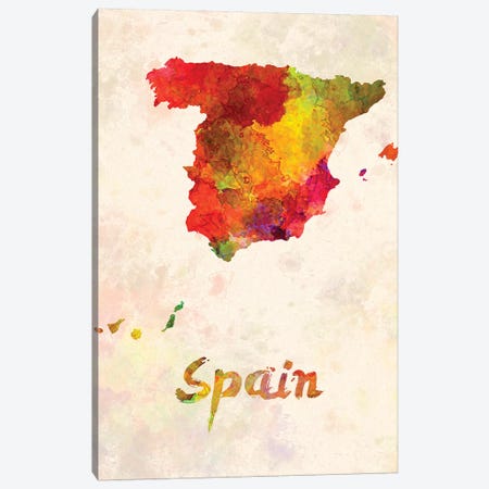 Spain In Watercolor Canvas Print #PUR673} by Paul Rommer Canvas Print