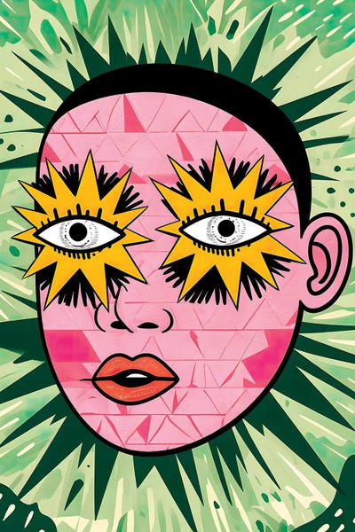 Abstract Portrait With Star Eyes by Paul Rommer canvas print