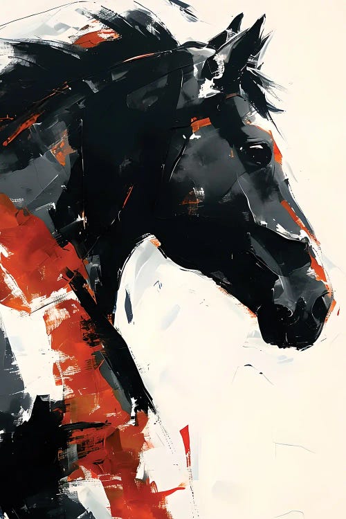 Abstract Horse Portrait by Paul Rommer wall art