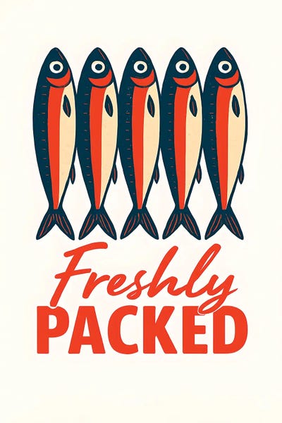 Fine Art Print: Freshly Packed Fish Illustration by Paul Rommer