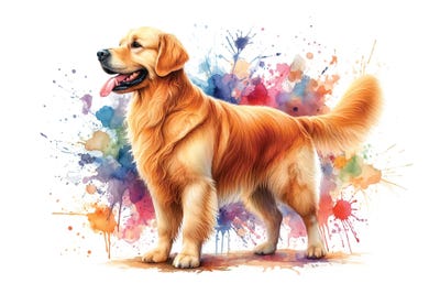 Golden Retriever In Watercolor II by Paul Rommer canvas print