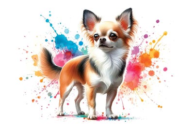 Chihuahua In Watercolor by Paul Rommer metal wall art
