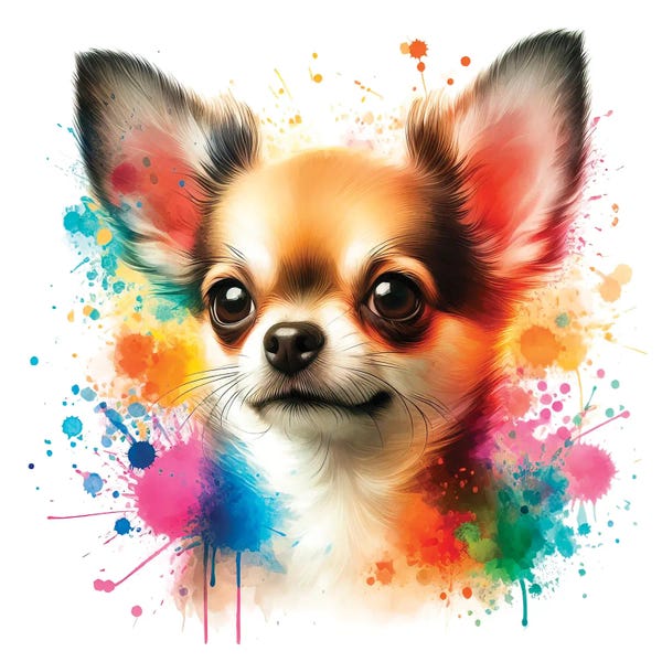 Chihuahuas: Chihuahua In Watercolor II by Paul Rommer