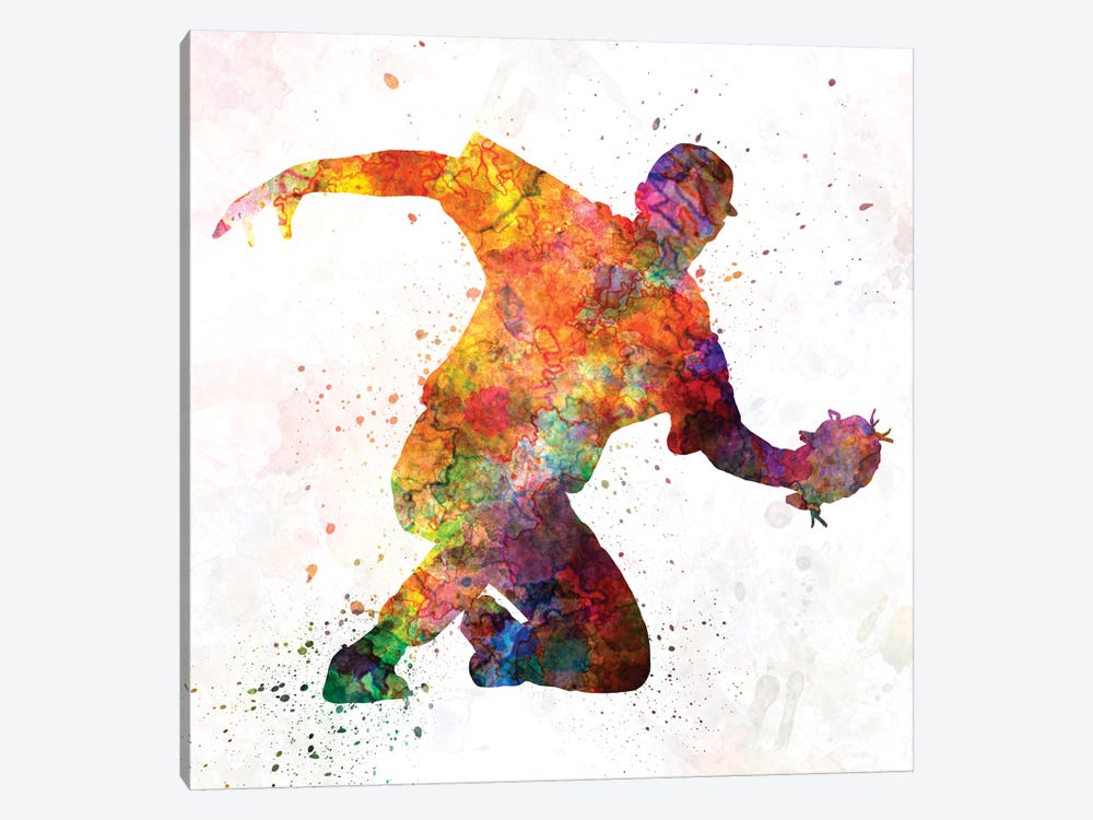 Baseball Player Catching A Ball I by Paul Rommer 1-piece Canvas Print
