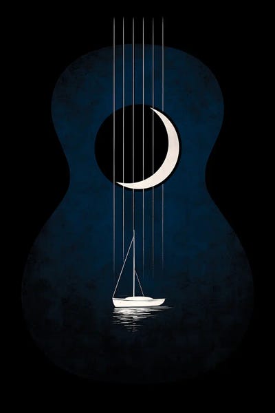 Guitars: Guitar And Moon by Paul Rommer