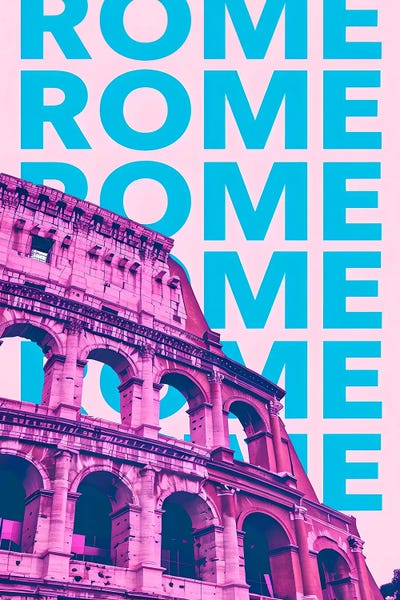 Ancient Ruins: Pink Pop Art Of Rome by Paul Rommer