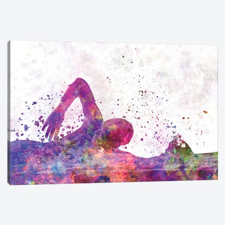 Swimming Silhouette I Canvas Print #PUR683} by Paul Rommer Canvas Wall Art