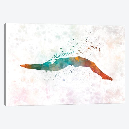 Swimming Silhouette III Canvas Print #PUR685} by Paul Rommer Art Print