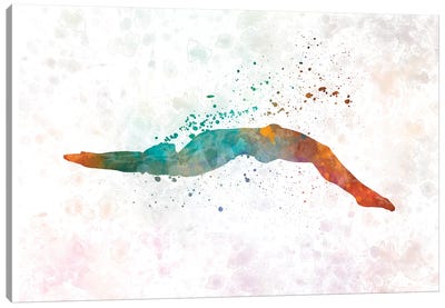 Swimming Silhouette III Canvas Art Print - Swimming Art