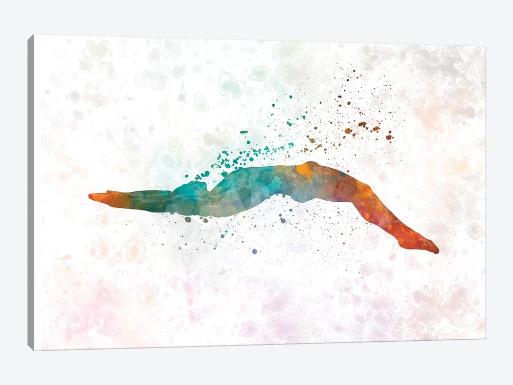 Swimming Silhouette III by Paul Rommer 1-piece Canvas Artwork
