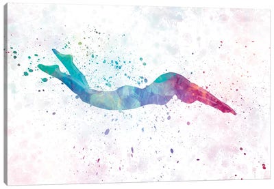 Swimming Silhouette IV Canvas Art Print - Kids Sports Art