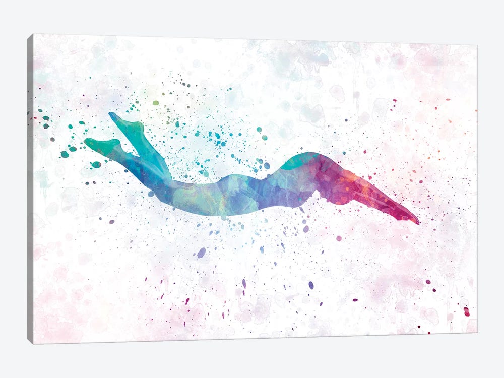 Swimming Silhouette IV by Paul Rommer 1-piece Art Print