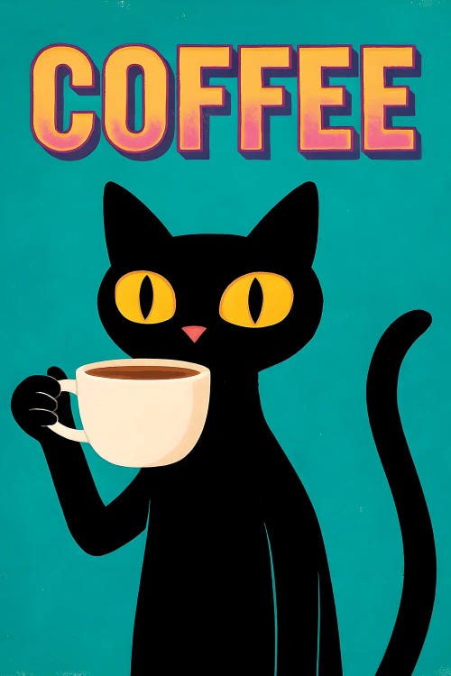 Cat And Coffee by Paul Rommer wall art