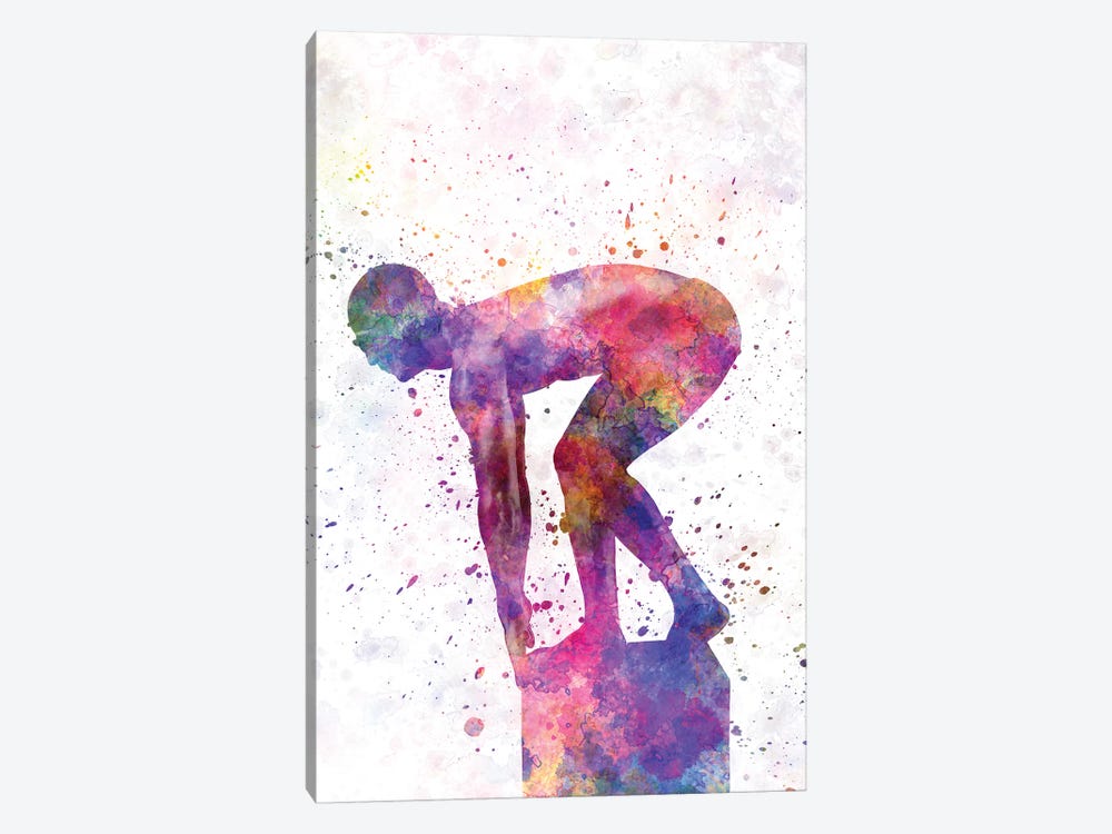 Swimming Silhouette V by Paul Rommer 1-piece Canvas Art