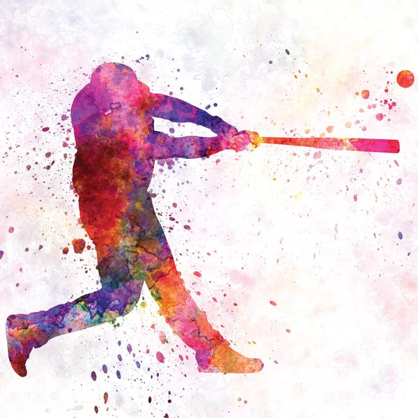 Paul Rommer: Baseball Player Hitting A Ball I by Paul Rommer
